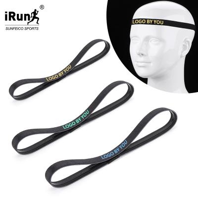 China Sunfei Cotton Sports Head Band Elastic Nylon Stretch Custom Logo Printing Elastic Headband Sweat Wicking Cloth Head Band for sale