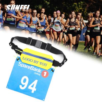 China 2 to3 togglers for attaching running bibs sunfei running number bib belt with elastic strap - fits all size for marathon triathlon and adjustable running cycling belt for sale