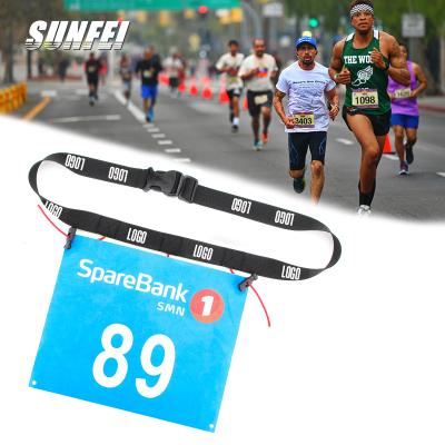 China SunFei Running Number Belt Triathlon Bib Holders Belt Number Accessory Printing SunFei Running Custom Sport Logo Printed Adjustable Elastic for sale