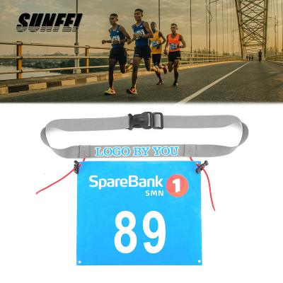 China SunFei Triathlon Ironman Triathlon Running Belt Number Printing Logo Printing Belt Best Triathlon Number Running Belt Elastic Adjustable Custom Number Holder for sale