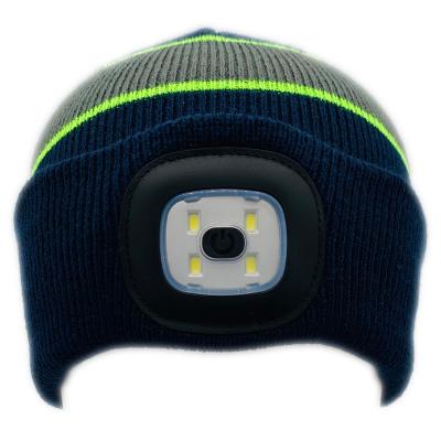 China COMMON Wholesale Lighting And Flashing Alarm Led New Usb Charged Portable Hat Lamp Led Beanie Cap Lit for sale