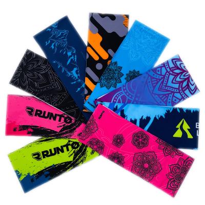 China Sporty high quality custom logo printing digital sports headband for women for sale