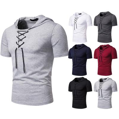 China Anti-Wrinkle Mens Short Sleeve Casual Slim Fit Shirts Basic Designed Cotton Shirts With Hood for sale