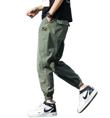 China 2021 Breathable Spring And Autumn Tie-foot Plus Size Casual Pants Loose Cropped Pants Men's Overalls for sale