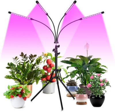 China Warehouse Grow Light with Stand GHodec Tri-Head Floor 60W Plant Lights for Indoor Plants Adjustable Tripod Stand 15-48 in., 3/9/12H Timer for sale