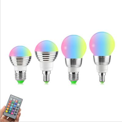 China Warehouse E27 E14 RGB LED Bulb Lamp 3W 5W 10W Color Magic Spot Light Dimmable 24key LED Night Light 110V 220V Remote Control Holiday Bar for sale