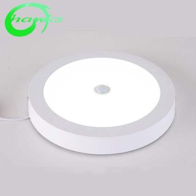 China modern ceiling light with pir motion sensor surface round panel led light hot sales pir panel light for sale