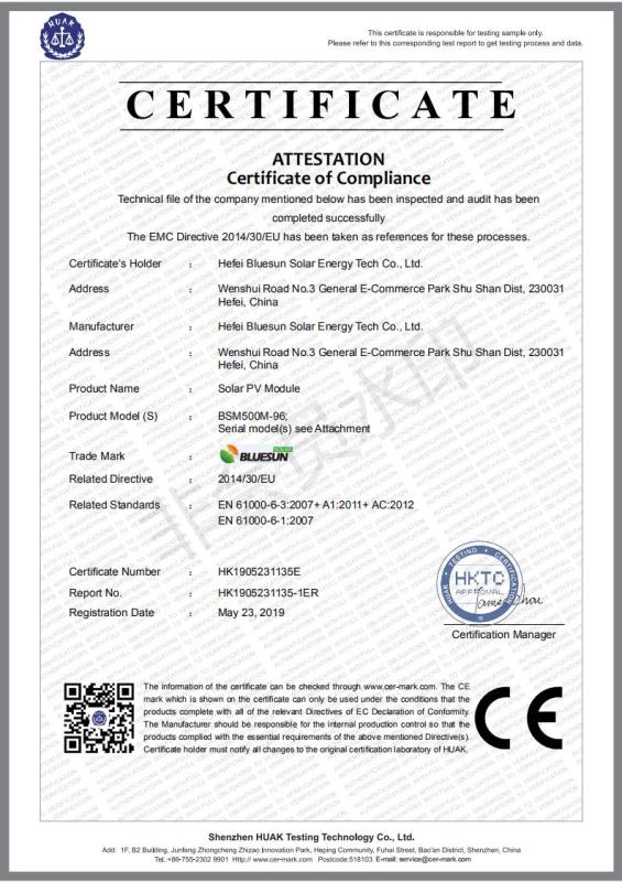 EMC - Bluesun Solar Co., Ltd.