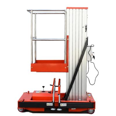 China Building Material Shops 4-12 Meter Mobile Hydraulic Work Platform Single Column Telescoping Aluminum Alloy Ladder Man Lift for sale