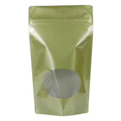 China Recyclable Custom Logo Print Matte Smell Proof Packing green Stand Up Pouch for sale