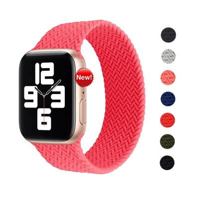 China 2021 Free Sample Adjustable Watch Strap Braided Solo Loop Strap Nylon Elastic For Apple Watch Band Strap Bracelet For Iwatch Series 6 Se 5 for sale