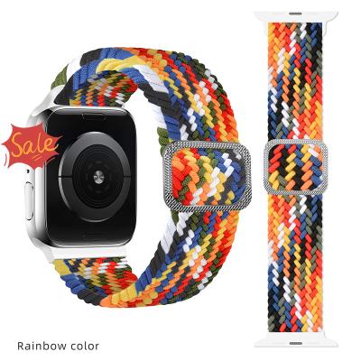 China 2021 Free Sample Adjustable Watch Strap Braided Solo Loop Strap Nylon Elastic For Apple Watch Bands And Accessories 38mm 42mm Watch Band for sale