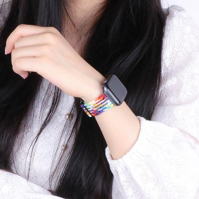 China 2021 New Adjustable Braided Solo Loop Correa Smart Watch Nylon Band Straps for T500 W26 HW22 watch plus pro for sale