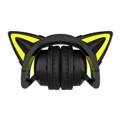 China Cute Cat Ear Bt Headphones In-ear Stereo Foldable Sports Earphone Microphone Headset Handfree Wireless Mp3 Player for sale