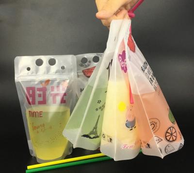 China Disposable 250ml 500ml 750ml 1000ml Plastic Juice Pouch Bag With Straws/LAMINATED Drink Standup Pouch Bags With Zipper For Juice Boba for sale