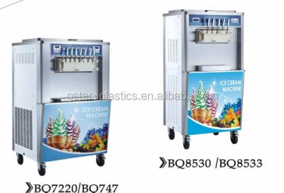 China BQ7220 Rolled 7 Flavor Soft Ice Cream Making Freezer Service Machine / 2x1.7KW / 5.8X4L 105X117x161cm for sale