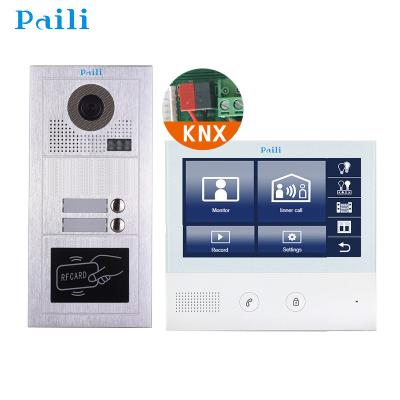 China Home automation knx video door phone 2 wire waterproof/waterproof intercom for 2 families with HD vision for sale