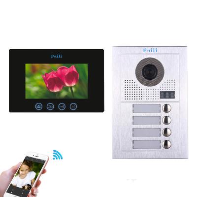 China Paili video door phone 2 wires wifi smart home IP video citofono video security system door phone for 4 apartments for sale