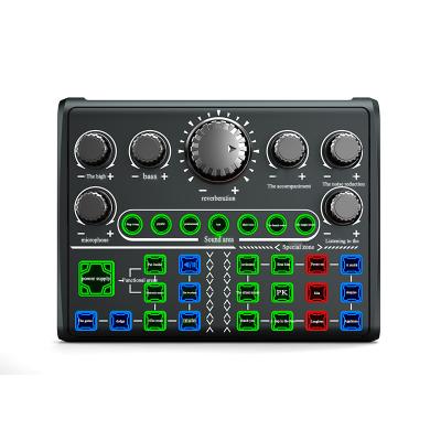 China Perfect Sound External Live Switch Mobile Phone Sound Card Mixer P200 Home KTV Recording Live Sound Card for sale