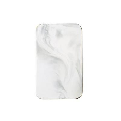 China 26.2*16*3cm Single Single Tray Snack Trays Rectangle Marbled Ceramic Dessert Trays for sale