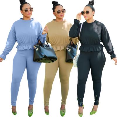 China Breathable Fall Sets 2021 Women Clothing Casual Fashion Bodycon Long Sleeve Women Fall Two Piece Sets for sale