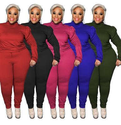 China 2021 plus size Anti-wrinkle fitness women's winter clothing sets turtle neck sweater woman winter sets outfits for sale