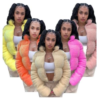 China Wholesale Fashionable Anti-Wrinkle Women's Coats Winter and Autumn Bubble Coats For Ladies Cropped Stripper Jacket for sale