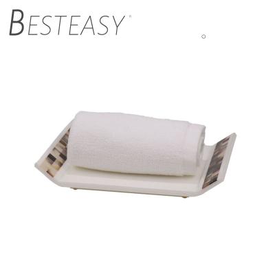 China Bathroom Hotel Home Manufacturer Customized Bathroom Accessories Acrylic Hotel Guest Towel Tray for sale