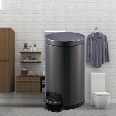 China Durable High Quality Swing Lid Stainless Steel Waste Bin Hotel Guest Room Use Trash Can for sale