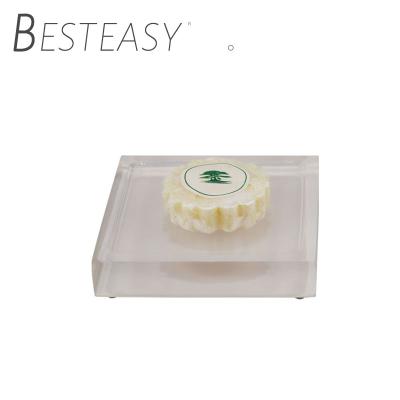 China Modern Eco Friendly Hotel Custom Accessories Acrylic Soap Dish Holder for sale