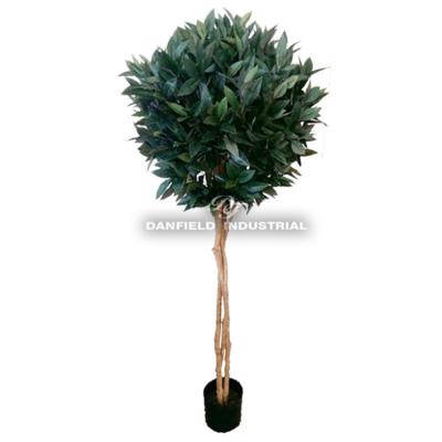 China Home/Hotel/Office/Festival Laurel Leaf Round Ball Shape Potted Tree/Indoor Decoration Beautiful Artificial Plant For Indoor Decoration for sale