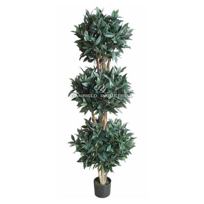 China Home/Hotel/Office/Plant Potted Festival/Laurel Leaves Round Ball Green Decoration Indoor Artificial Laurel Leaf Tree for sale