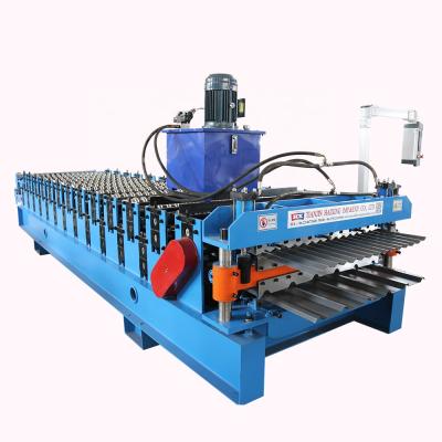 China Building Material Stores Wave Roof Panel Making Machine Trapezoidal Roll Forming Machine for sale