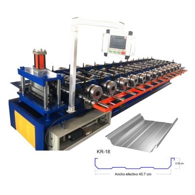 China Building material shops perfil tipo KR-18 position seam roof panel roll forming machine for sale