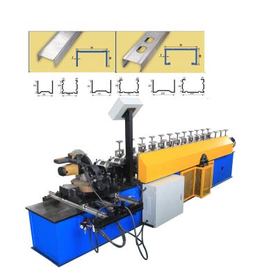 China Sheet metal tile forming machine c channel steel roll forming machine C Z U L steel W shape profile section light keel machine for sale