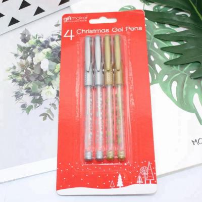 China Normal Promotional High Quality Custom Logo Gold Silver Color Gel Ink Pen for sale