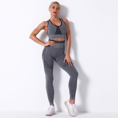 China Antibacterial Bra and 2 Piece Sports Legging Set Woman Yoga Suit OEM Gym Yoga Clothes Set Seamless for sale