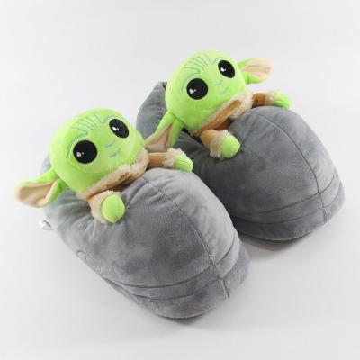 China XUX Size 36-42 Cute Cartoon Yoda Plush Slippers Stuffed Anime Doll Plush Toys For Women Men Home Warm Slippers for sale