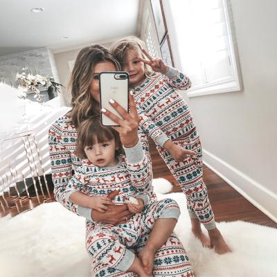 China New European Christmas Breathable Pajamas And American Amazon Printing Christmas Parent-child Outfits Family Matching Christmas Pajamas for sale