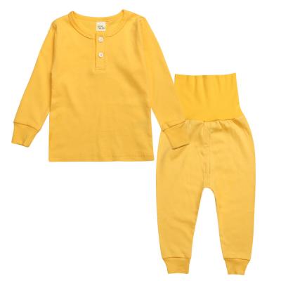 China Casual Children Plain Pajamas And Pants Kids Pajamas Pure Color Shirt Blank Sets for sale