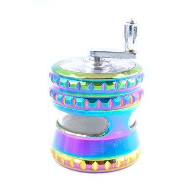 China New Design Zinc Alloy Herb Grinder 63mm-4 Layer Squares&Double Orifice&Hand Tobacco Grinder for sale