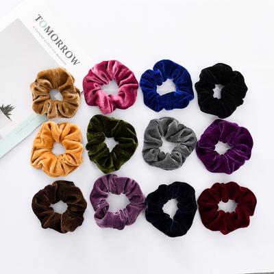 China Hot Selling New Arrived Environmental Friendly Fashion Autumn Winter Style Women Hair Accessories Single Color Elastic Hair Band Scrunchies for sale