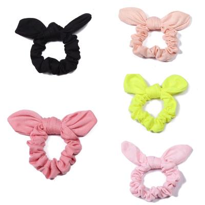 China European and American style new fashion rabbit ear hair scrunchies hot selling simple elastic headband for baby for sale