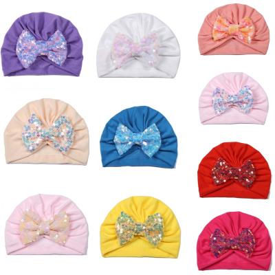 China European and American style fashion cotton sequin bow hair accessories hot selling headband for baby for sale