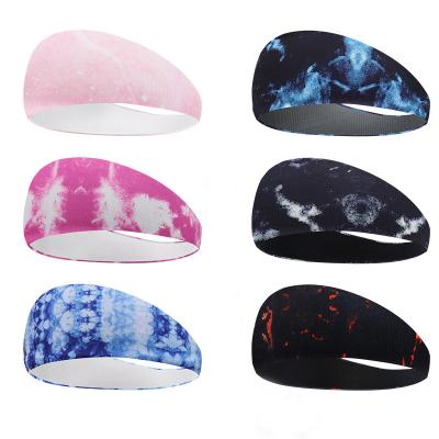 China High Quality Anti Slip Fitness Sweat Running Hair Bands Elastic Absorb Sweat Yoga Sports Wide Headband Bandanas Quick Dry Headband for sale