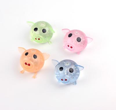 China High Quality Funny TPR Environmental-Friendly Colorful Sticky Pig Splat Washable Hot Selling Head Balls for sale