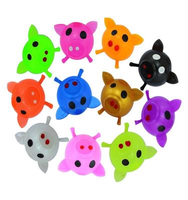 China High Quality Washable Hot Selling Funny TPR Pig Eco-friendly Colorful Sticky Head Exhaling Ball Toys for sale