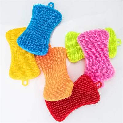 China Sustainable Multi Purpose Silicone Dish Brush Greaseless Dish Cloth Kitchen Cleaner for sale