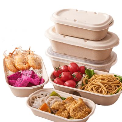 China Minimalist Eco-Friendly Disposable Degradable Sugarcane Bagasse Products Meal Biodegradable Box for sale