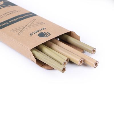 China Wholesale Natural Green Bamboo Straws Degradable Eco Friendly Minimalist Reusable for sale